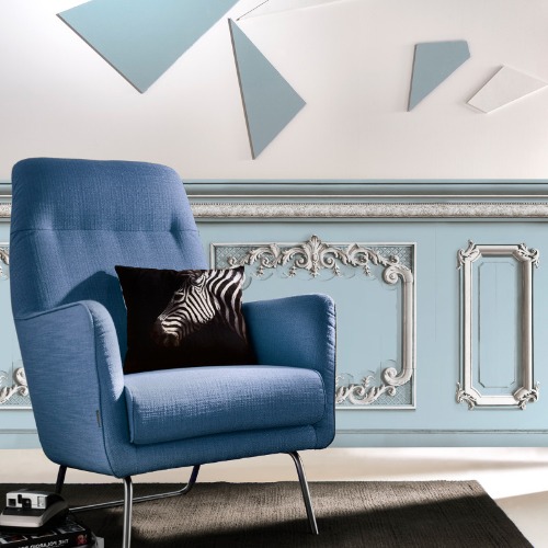 Light blue pastel Haussmann wainscot decor