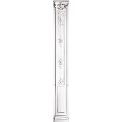 White pastel column with Haussmann panelling 40cm