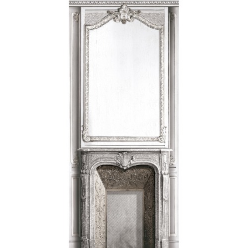 White pastel fireplace and haussmannian panelling 133cm