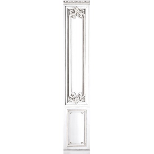 White pastel narrow panel with haussmannian panelling 52cm