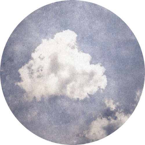 Clouds &amp; sky vinyl round rug