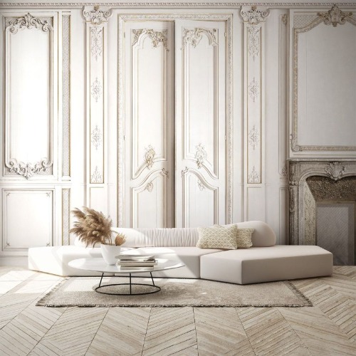 French panels wallpaper - Off-white