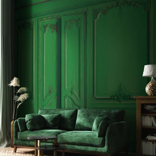 Set of Haussmann mural wallpaper - Emerald