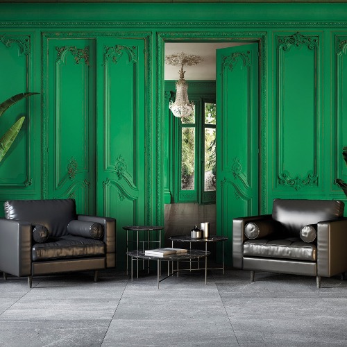 Set of Haussmann mural wallpaper - Canopy green